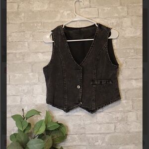 Black Denim Vest